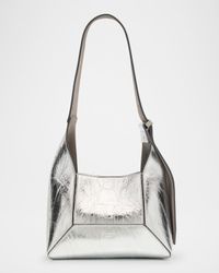 Small Diamond Leather Hobo Bag