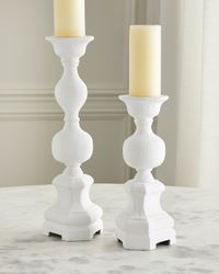 Harper White Gesso Candleholders
