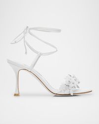 Anista Nappa Leather Ankle-Wrap Sandals