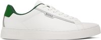 BOSS White & Green Rhys Sneakers