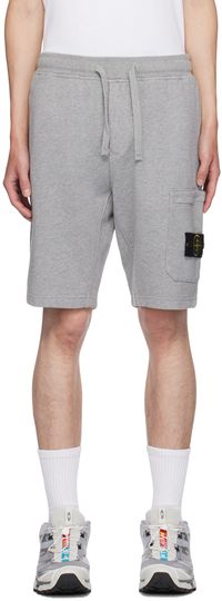 Stone Island Gray Drawstring Shorts