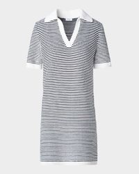 Chunky Tweed Knit Mini Polo Dress