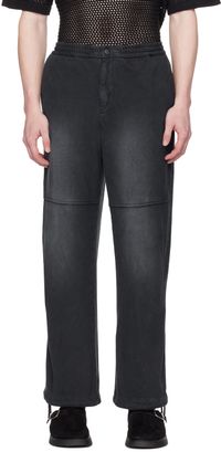 Solid Homme Pantalon de survêtement ample bleu marine