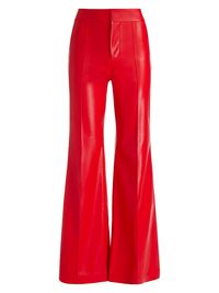 Women's Dylan Vegan Leather High-Rise Pants - Bright Ruby - Size 8