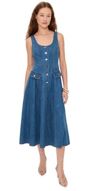 Shoshanna Belle Dress Washed Denim 4