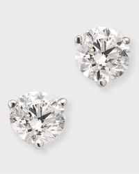 18K White Gold Round Diamond Earrings, 0.81tcw