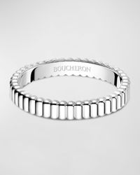 Quatre 18K White Gold Grosgrain Band Ring