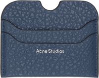 Acne Studios Blue Leather Card Holder