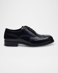 Men's Steel Wingtip Brogue Leather Derby Shoes