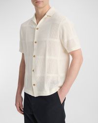 Men's Patchwork Pointelle Camp Shirt
