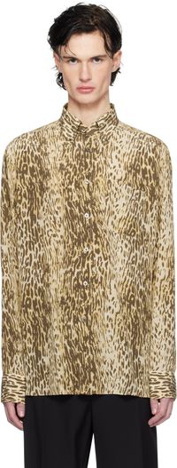 TOM FORD Brown 70's Animalier Fluid Fit Shirt