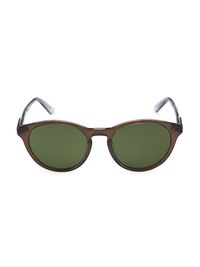 Men's Gucci Logo 52MM Round Sunglasses - Brown