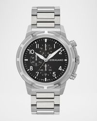Ferragamo Sport Chrono 44mm Stainless Steel Bracelet Watch