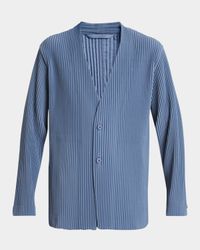 Men's Pleated V-Neck Sport Jacket