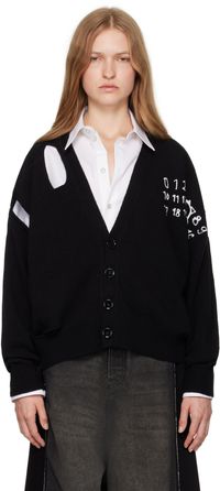 MM6 Maison Margiela Black Cut Outs Cardigan