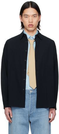 AURALEE Navy Viyella Shirt