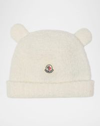 Girl's Wool Fleece Infant Beanie with Teddy Bear Ears