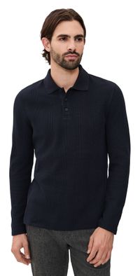 Vince Variegated Texture Polo Coastal M