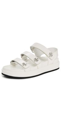 Tory Burch Kira Triple Strap Sport Sandals CLOUD / SILVER 7.5