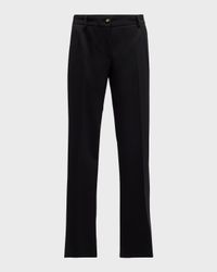 Tela Lana Bistretch Crepe Slim-Leg Ankle Pants