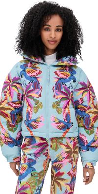 FARM Rio FARM Rio x Whitespace Macaw Hooded Puffer Ski Jacket Blue L