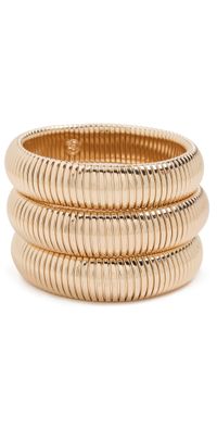 Ettika Flex Snake Chain Stretch Bracelet Set Gold One Size
