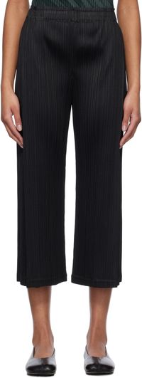 PLEATS PLEASE ISSEY MIYAKE Black Light Wave Trousers