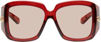 Gucci Burgundy Oversize Square Sunglasses