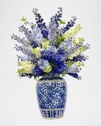 Delphinium Mixed Faux Floral Arrangement in Pot