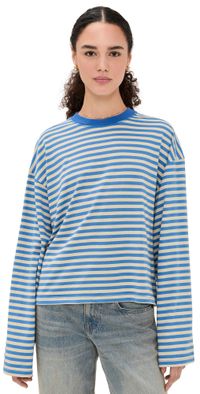 Lioness Bloom Long Sleeve Tee Mickey Blue Stripe M