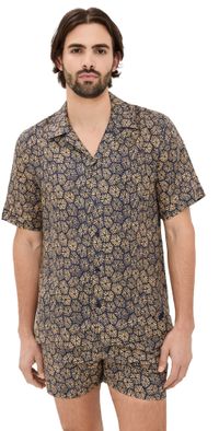 Vilebrequin Charli Linen Camp Shirt Bleu Marine M