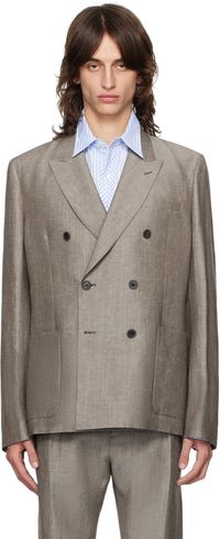 Paul Smith Brown Double-Breasted Blazer