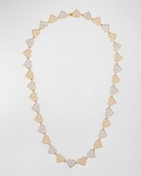 Two-Tone 14k Gold Diamond Heart Eternity Necklace