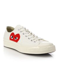 Women's CdG PLAY x Converse Unisex Chuck Taylor All Star Peek-A-Boo Low-Top Sneakers - White - Size 5