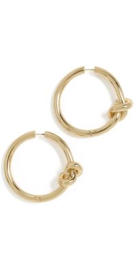 Jennifer Fisher Hinge Knot Baby Hoop Earrings Yellow Gold One Size