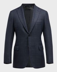 Men's Large Plaid Wool Sport Coat