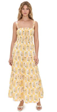 Saylor Zarina Floral Block Print Midi Dress Multi XS