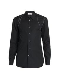 Men's Harness Stitch Cotton Shirt - Black - Size 15