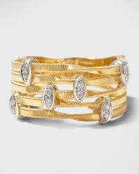 Marrakech Onde 18k 5-Strand Diamond Ring, Size 7