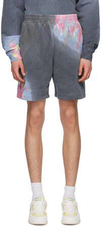 MSGM Gray Tie-Dye Shorts