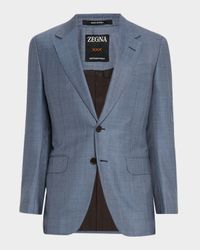 Men's Centoventimila Wool Sharkskin Suit