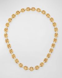 18K Yellow Gold Small MMV Necklace with Diamonds