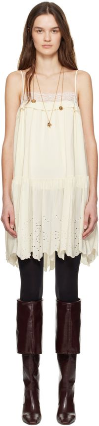 Chloé Off-White Silk Minidress