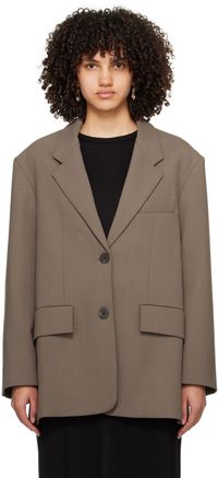 Studio Nicholson Brown Notched Lapel Blazer
