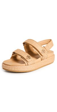 Tory Burch Kira Sport Sandals Natural Raffia 10