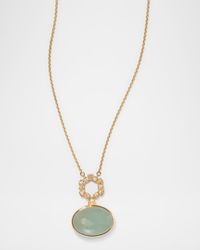 Della Drop Pendant with Diamonds and Aquamarine