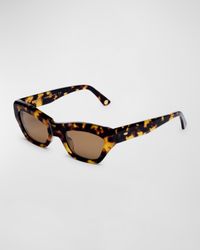 Concept 3 Havana Acetate Cat-Eye Sunglasses