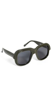 Dries Van Noten Round Sunglasses Khaki/Silver/Green Grad One Size