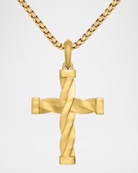 DY Helios Cross Pendant in 18K Gold, 36mm