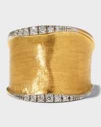 Lunaria 18K Gold Medium Band Ring with Diamonds